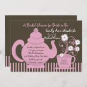 Tea-Party-Brautparty Einladung (Vorne/Hinten)