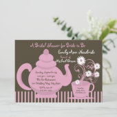 Tea-Party-Brautparty Einladung (Stehend Vorderseite)