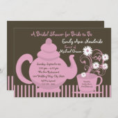 Tea-Party-Brautparty Einladung (Vorne/Hinten)