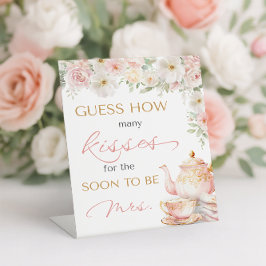 Tea Party Brautparty - Rate mal, wie viele Sockelschild