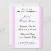 Tea Party Brautparty Rosa Streifen Einladungen (Rückseite)