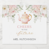 Tea-Party-Brautparty Schaumweinetikett (Einzelnes Label)