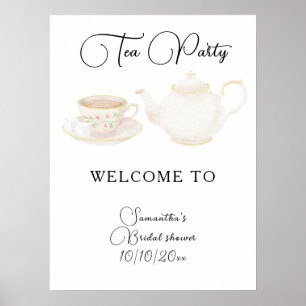 Tea Party Brautparty Willkommens Schaumstoffplatte Poster