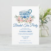 Tea Party Bridal Dusche Einladung (Stehend Vorderseite)