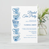 Tea Party Bridal Dusche Einladung (Stehend Vorderseite)