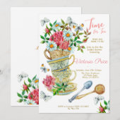 Tea Party Bridal Einladung (Vorne/Hinten)