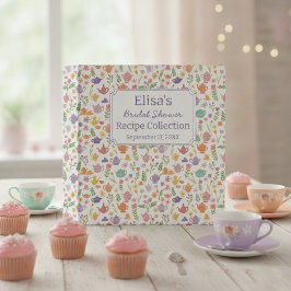 Tea Party Bridal Shower Cute CUSTOM Recipe 2,5 Cm Ordner