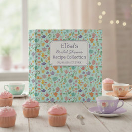 Tea Party Bridal Shower Cute CUSTOM Recipe 2,5 Cm Ordner