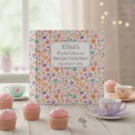 Tea Party Bridal Shower Cute CUSTOM Recipe 2,5 Cm Ordner
