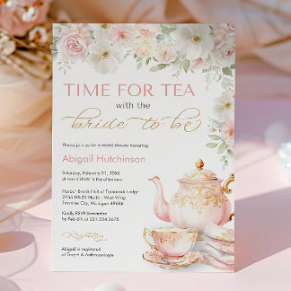 Tea Party Bridal Shower Invitation Einladung