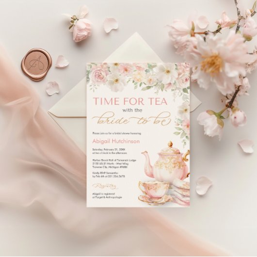 Tea Party Bridal Shower Invitation Einladung
