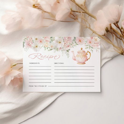 Tea Party Bridal Shower Recipe Begleitkarte
