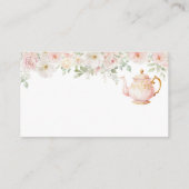 Tea Party Bridal Shower Recipe Enclosure Begleitkarte (Rückseite)