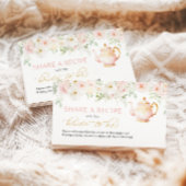 Tea Party Bridal Shower Recipe Enclosure Begleitkarte