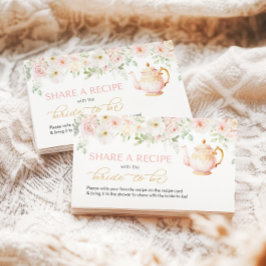 Tea Party Bridal Shower Recipe Enclosure Begleitkarte