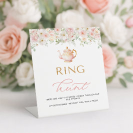 Tea Party Bridal Shower Ring Hunt Sockelschild