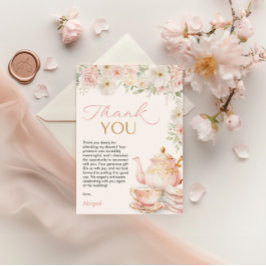 Tea Party Bridal Shower Thank You Card Dankeskarte