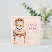 Tea Party Cupcake Viktorianisches Design Einladung (Stehend Vorderseite)