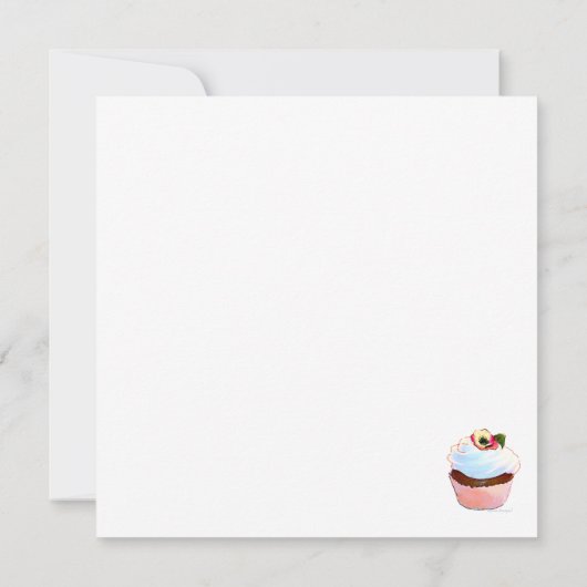 Tea Party Cupcake Viktorianisches Design Einladung (Rückseite)