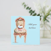 Tea Party Cupcake Viktorianisches Design Einladung (Stehend Vorderseite)