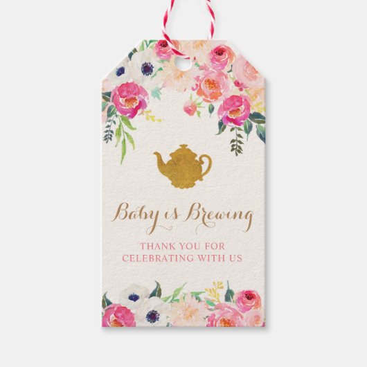 Tea Party Danke Tags Geschenkanhänger (Vorderseite)