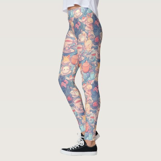 Tea Party Doodle Collage Leggings (Links)