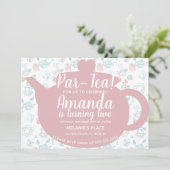 Tea Party Doodle Whimisical Einladung (Stehend Vorderseite)