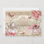 Tea Party Dusche Geburtstag Einladungen (Rückseite)