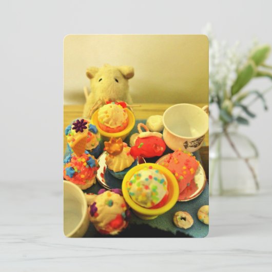 Tea-Party Einladung (Stehend Vorderseite)