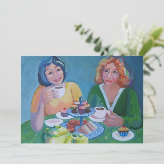 Tea-Party Einladung (Stehend Vorderseite)