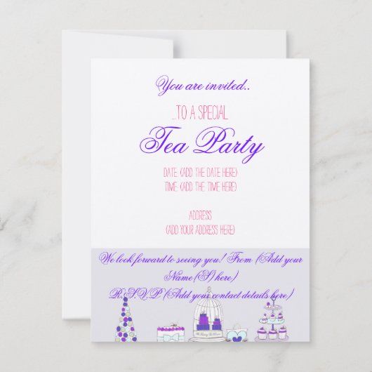 Tea-Party Einladung (Rückseite)
