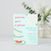 Tea-Party | Einladung der Babydusche (Stehend Vorderseite)