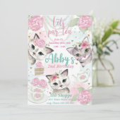 Tea Party Einladung, lasst uns partys einladen Einladung (Stehend Vorderseite)