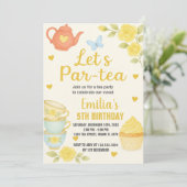 Tea Party Einladung zum Geburtstag (Stehend Vorderseite)