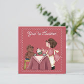 Tea Party Einladung zum Geburtstag (Stehend Vorderseite)