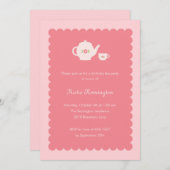 Tea Party Einladung zum Geburtstag (Vorne/Hinten)