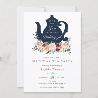 Tea Party Einladung zum Geburtstag