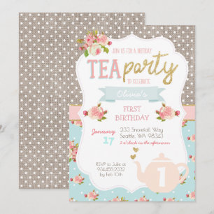 Tea Party Einladung zum Geburtstag