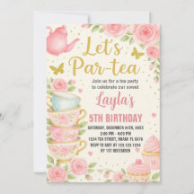 Tea Party Einladung zum Geburtstag