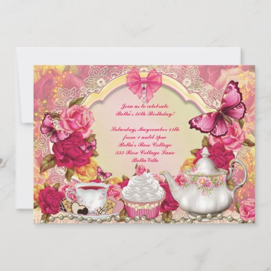 Tea-Party Einladungen (Rückseite)