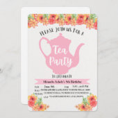 Tea Party Einladungen für Mädchen (Vorne/Hinten)