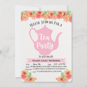 Tea Party Einladungen für Mädchen