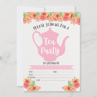 Tea Party Einladungen für Mädchen