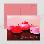 Tea-Party Einladungspostkarte (Vorne/Hinten)