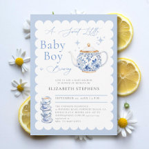 Tea Party Elegant Moderne Sweet Baby Boy Dusche