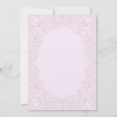 Tea Party Elegante Spitzen Lila Girl Babydusche Einladung (Rückseite)