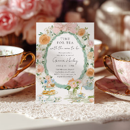 Tea Party Floral Baby Shower Invitation Einladung
