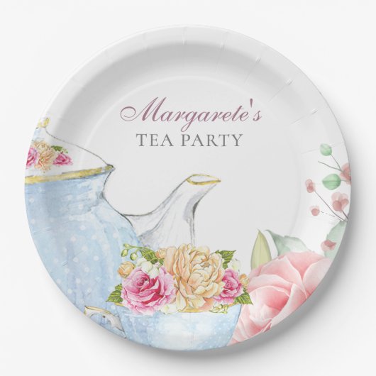 Tea Party Florenz Elegant Personalisiert Pappteller (Vorderseite)