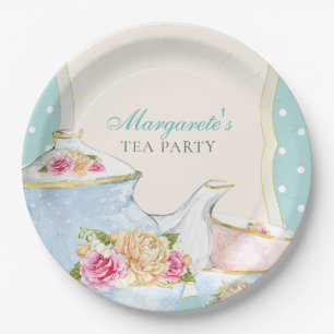 Tea Party Florenz Elegant Personalisiert Pappteller