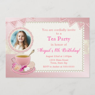 Tea Party Geburtstagseinladung Little Girl Einladung
